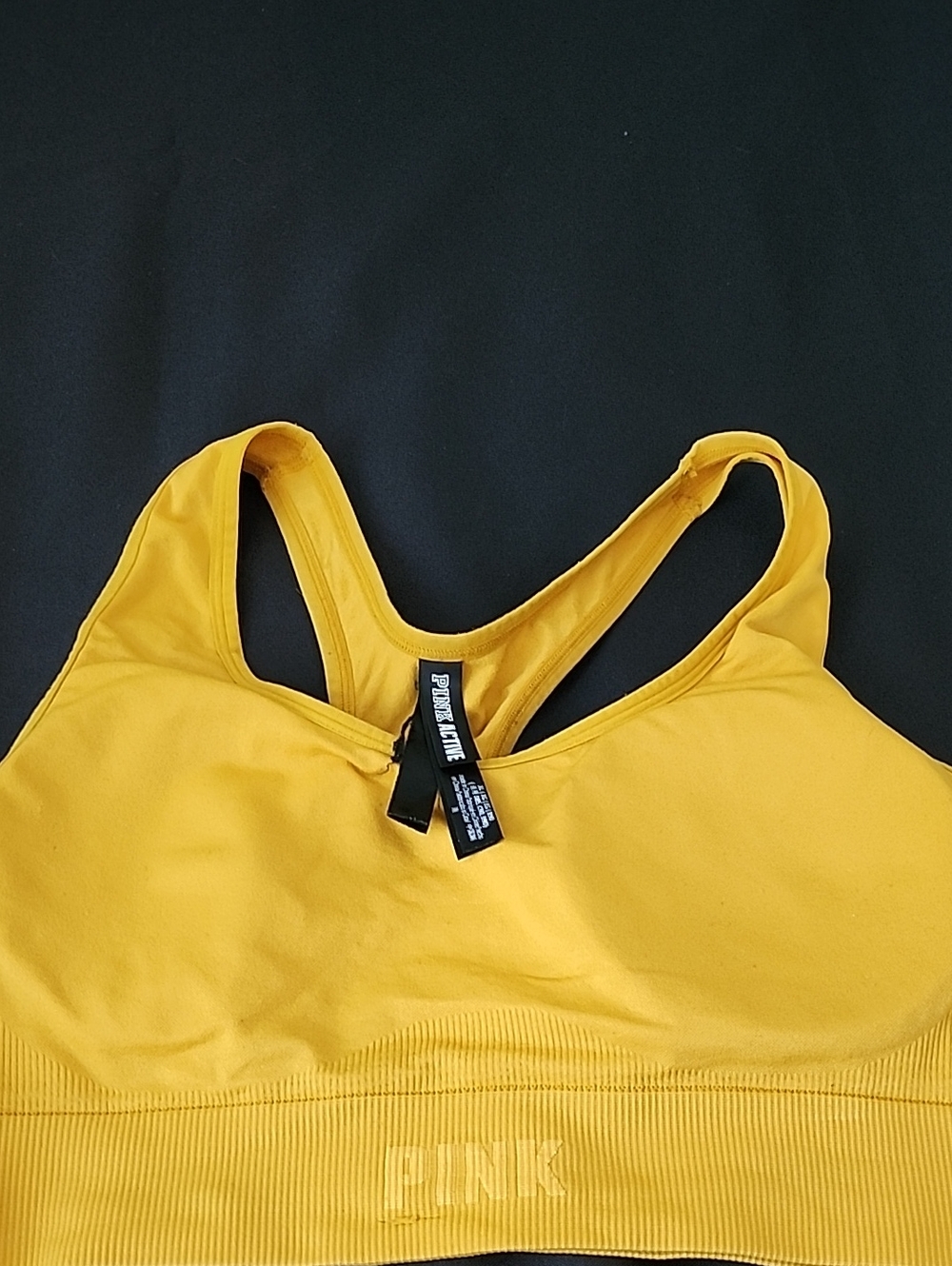 PINK Victoria's Secret Yellow Racerback Sports Bra
